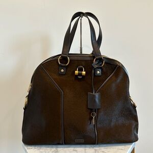 Chocolate Brown Pony YSL Muse bag